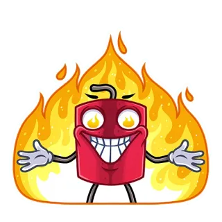 🔥 dinamit, ledakan, kartun, api, bahaya, bahan peledak telegram sticker