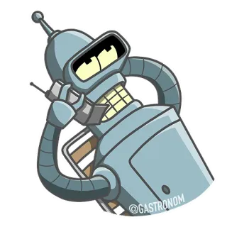 👂 Bender Futurama @GASTRONOM robot, kartun, Futurama, Bender, lucu, fiksi ilmiah whatsapp sticker