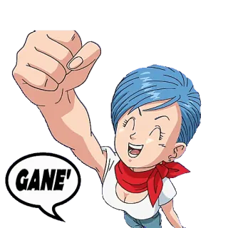 🎖 Bulma Dragon Ball GANE' Bulma, Dragon Ball, Anime, Manga, Salutation whatsapp sticker