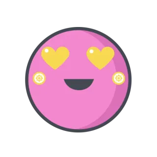 😍 emoji, occhi a cuore, amore, rosa, carino, kawaii telegram sticker