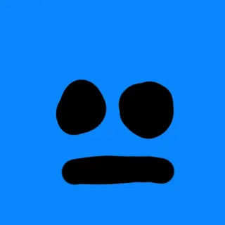 😐 Emoji, Rosto, Azul, Expressão, Triste telegram sticker