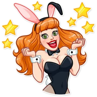🤩 зайчик, девушка, женщина, костюм, плейбой, сексуальный telegram sticker