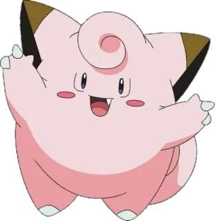 🔵 Clefairy Pokémon mélofée, pokemon, animé, dessin animé, jeu, mignon telegram sticker