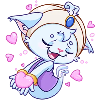 🥰 Katze, Herz, Liebe, süß, kawaii, Cartoon telegram sticker