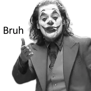 🤨 Joker Bruh joker, clown, movie, dc comics, villain, joaquin phoenix telegram sticker