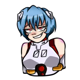 😏 Rei Ayanami Neon Genesis Evangelion anime, Rei Ayanami, Evangelion, fanart, stiker whatsapp sticker