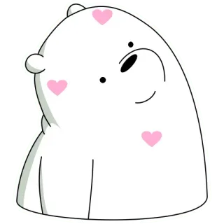 💕 Ice Bear We Bare Bears Мультфильм, Медведь, Милый, Сердце, Белый медведь, Вся правда о медведях whatsapp sticker