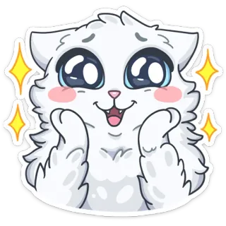 🤩 cat, cute, animal, kawaii, sticker, cartoon telegram sticker
