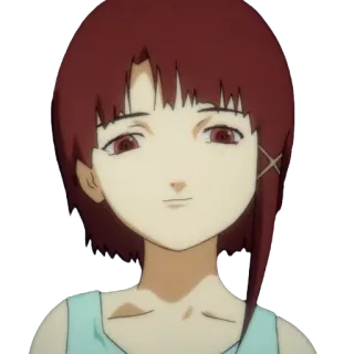 😏 Lain Iwakura Serial Experiments Lain anime, fille, lain, serial experiments lain, personnage whatsapp sticker