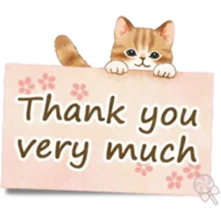 🐱 Thank you very much gracias, gato, saludo, adorable, amable whatsapp sticker