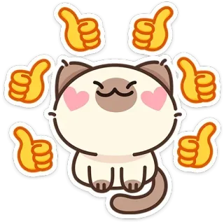 🐱 Katze, süß, Daumen hoch, Zustimmung, positiv, kawaii telegram sticker