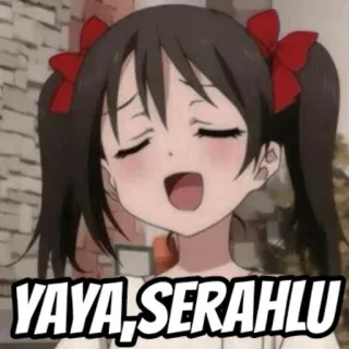 😏 YAYA, SERAHLU anime, ragazza, cartone animato, felice telegram sticker