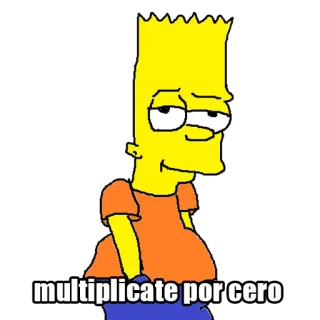 ❌ Bart Simpson The Simpsons multiplicate por cero Bart Simpson, Dessin animé, Multiplier par zéro, Les Simpson, Humour telegram sticker