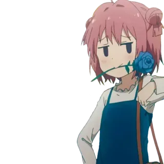 😍 动漫, 女孩, 花, 可爱, 粉色头发, 卡通 telegram sticker