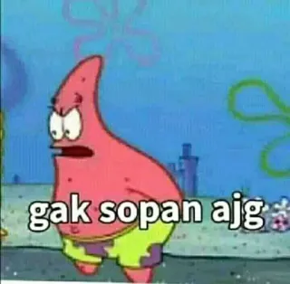 🤔 Patrick Star gak sopan ajg cartoon, spongebob, patrick, rude whatsapp sticker