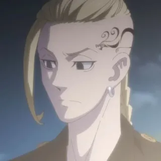 🍙 Ken Ryuguji Tokyo Revengers Anime, Maschio, Personaggio, Tatuaggio, Orecchino, Serio telegram sticker