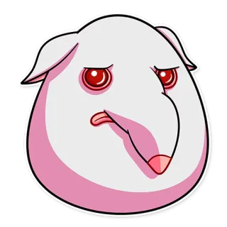 😒 animal, dibujos animados, pegatina, lindo, lengua, ojos telegram sticker