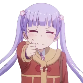 👍 Anime, Menina, Polegar para cima, Fofo, Desenho animado, Positivo, Aprovação telegram sticker