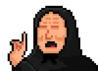 😊 Пиксель арт, Средний палец, Оскорбительный, Жест, Фигура в капюшоне telegram sticker