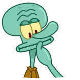 🤫 Squidward Spongebob Squarepants Carlo Tentacule, Bob l'éponge, Dessin animé, Personnage, Série TV, Nickelodeon whatsapp sticker