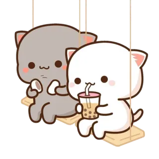 💈 Katze, Kawaii, Süß, Bubble Tea, Tiere telegram sticker