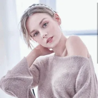 🐾 woman, portrait, beauty, headband, sweater telegram sticker