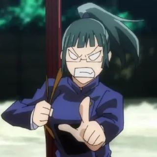 ☁️ Maki Zenin Jujutsu Kaisen Anime, Personaje, Gafas, Enojado, Jujutsu Kaisen telegram sticker