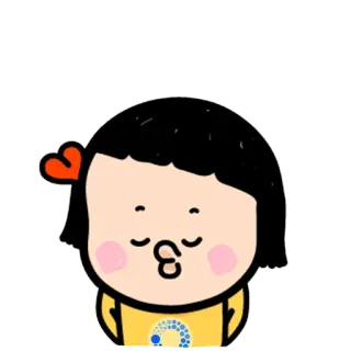 😗 漫画, 女の子, 可愛い, キス, 絵文字, アバター telegram sticker