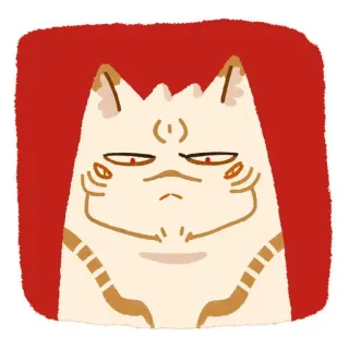😐 kot, naklejka, zwierzę, ilustracja whatsapp sticker
