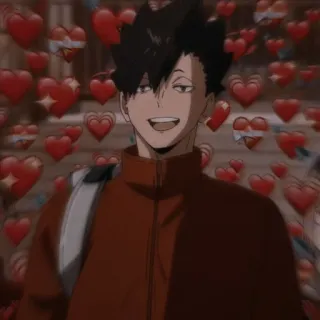 🌟 Kuroo Tetsurou Haikyuu!! anime, hearts, kuroo, haikyuu, kuroo tetsurou telegram sticker