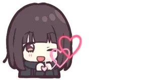 ❤️ Fille anime, Coeur, Mignon, Sticker, Manga, Kawaii telegram sticker