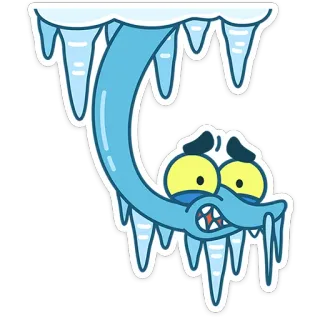 🥶 冰, 冰柱, 卡通, 寒冷, 冬天, 冰冻 whatsapp sticker