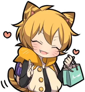 🛍 애니메이션, 고양이, 쇼핑, 귀여운, 카와이, 일러스트 telegram sticker