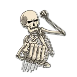 💪 scheletro, dito medio, maleducato, offensivo, gesto telegram sticker