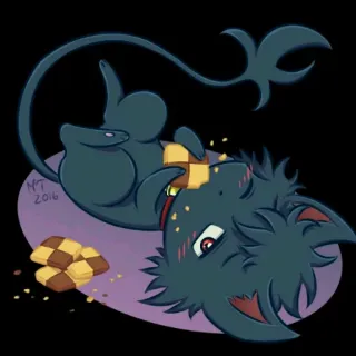 😽 kat, koekjes, cartoon, dier, eten telegram sticker