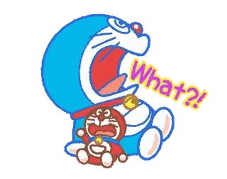 💨 Doraemon What?! doraemon, anime, kreskówka, manga, niespodzianka, pytanie, co whatsapp sticker