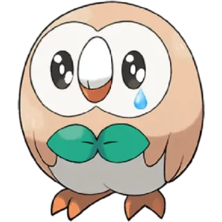 😁 Rowlet Pokémon pokemon, rowlet, cute, crying, owl telegram sticker