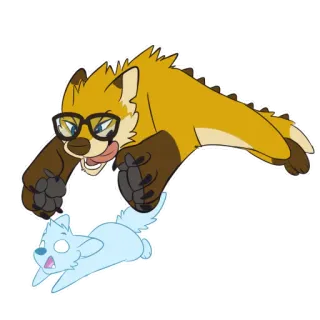 🦊 sticker, cartoon, animal, fox, dog, chase telegram sticker