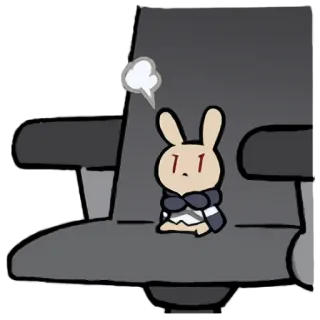 😔 thỏ, ghế, tức giận, thỏ, bực bội telegram sticker