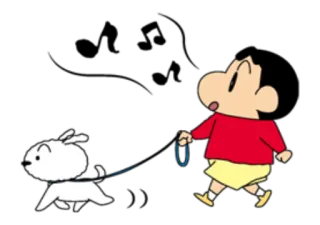 🚶‍♂ Shin-chan Nohara Crayon Shin-chan dibujos animados, anime, perro, Shin-chan, caminar telegram sticker