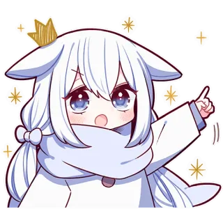 😯 Мультфильм, Милый, Аниме, Каваий, Чиби, Персонаж telegram sticker