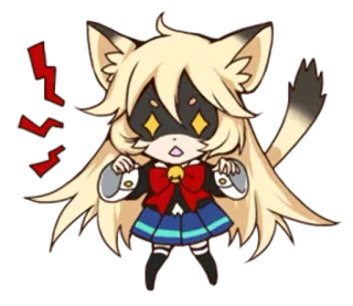😠 Anime, Gatto, Kawaii, Personaggio, Carino, Arte digitale telegram sticker