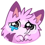 😢 mèo, khóc, buồn, động vật, dễ thương, nhãn dán, phim hoạt hình telegram sticker