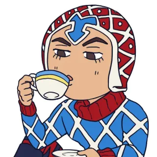 😒 Guido Mista JoJo's Bizarre Adventure Guido Mista, Té, Anime, Jojo's Bizarre Adventure, Personaje, Bebiendo, Lindo, Ilustración telegram sticker