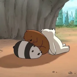 ▫️ Cartoon, Bären, Süß, Schlafend, Tier, We Bare Bears, Cartoon Network whatsapp sticker