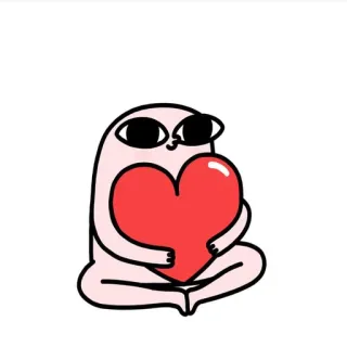💎 cartoon, hart, liefde, schattig, blob, personage telegram sticker