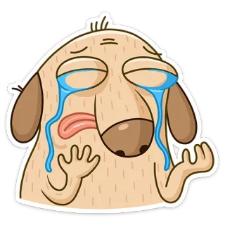 😭 dog, crying, sad, cartoon, emoji, sticker telegram sticker