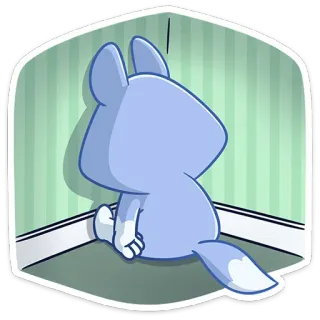 ☹️ мультфильм, стикер, животное, волк, персонаж telegram sticker