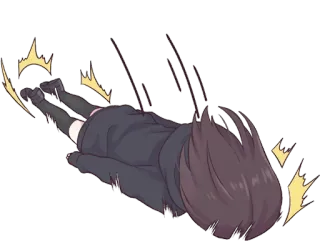 😒 Fille anime, Chute, Dessin animé, Uniforme scolaire telegram sticker