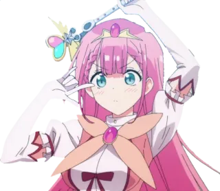 ⭐ cô gái anime, tóc hồng, dễ thương, phép thuật, hoạt hình, nhân vật telegram sticker